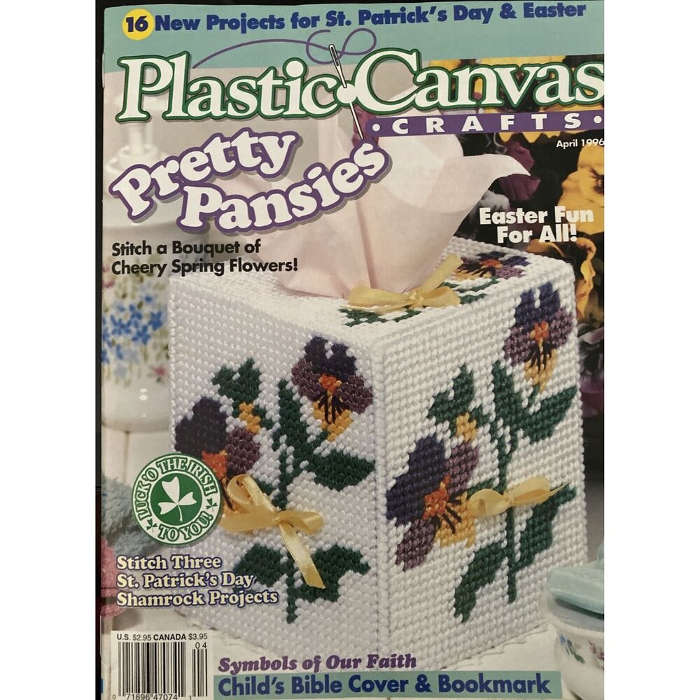 Plastic Canvas Crafts Magazine April 1996, 16 projects St. Patrick's Day Easter